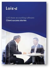 LOIS client success stories brochure cover with business meeting image
